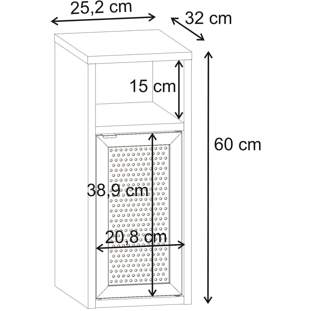 Decortie New Inca Single Door Single Shelf Sonoma Oak Bedside Table Image 8