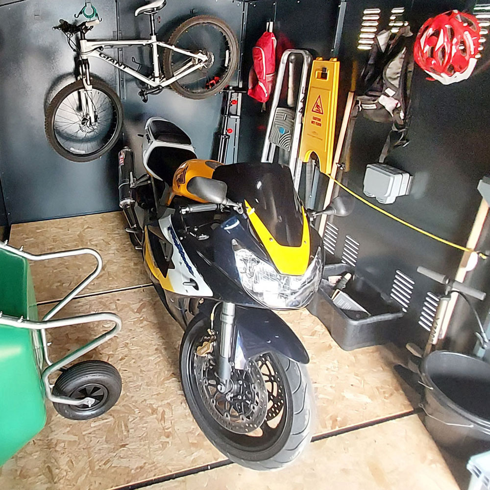 Asgard Gladiator 7 x 18ft Double Door Green High Security Apex Motorcycle Garage Image 6