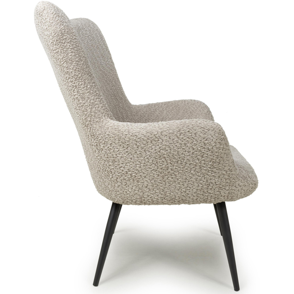 Bordeaux Textured Chenille Effect Mink Armchair Image 3
