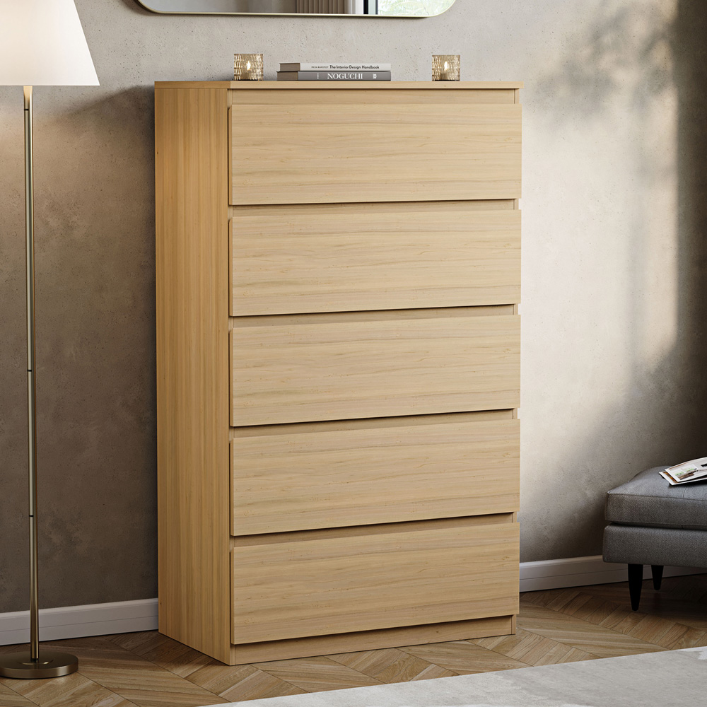 VIDA DESIGNS Denver 5 Drawer Pine Chest of Drawers Image 5