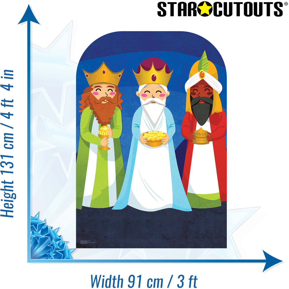 Star Cutouts Christmas Three Kings Child Stand In Cardboard Cutout 4.4ft Image 4