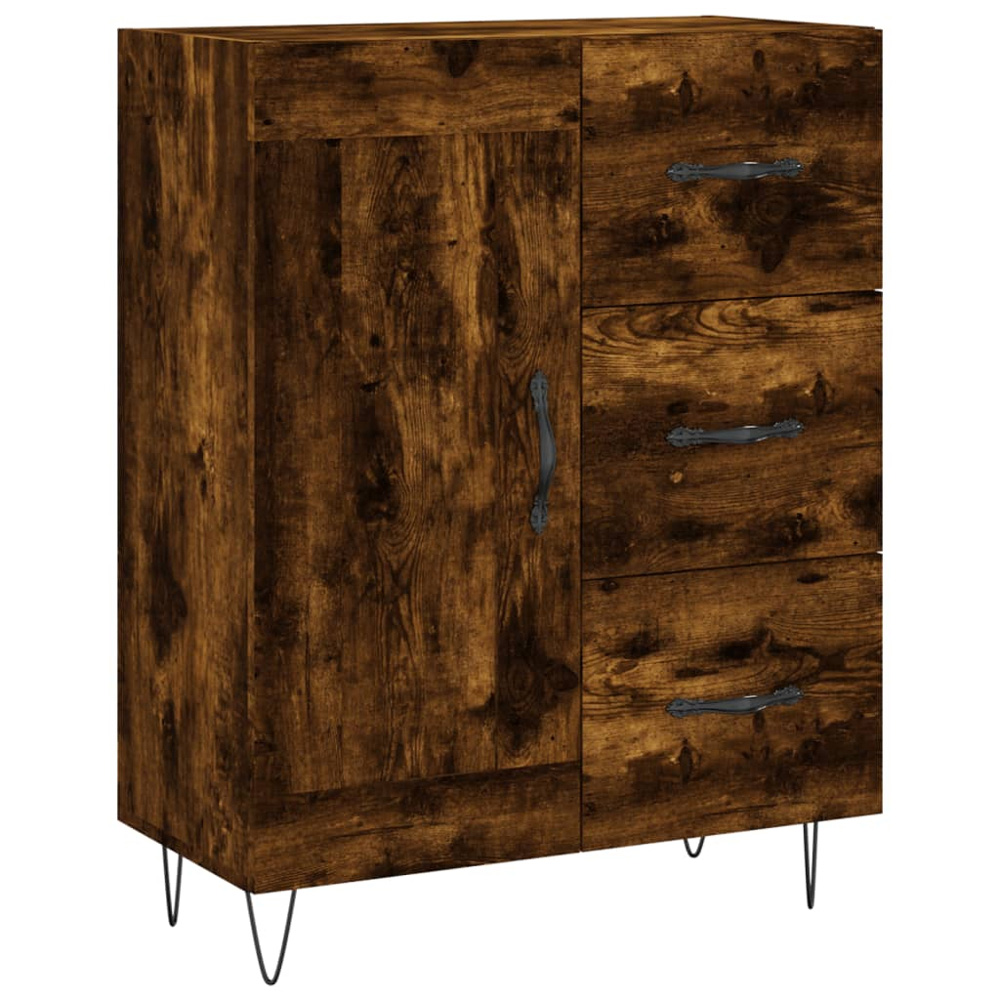 vidaXL 3 Door 3 Drawer Smoked Oak Highboard Image 7