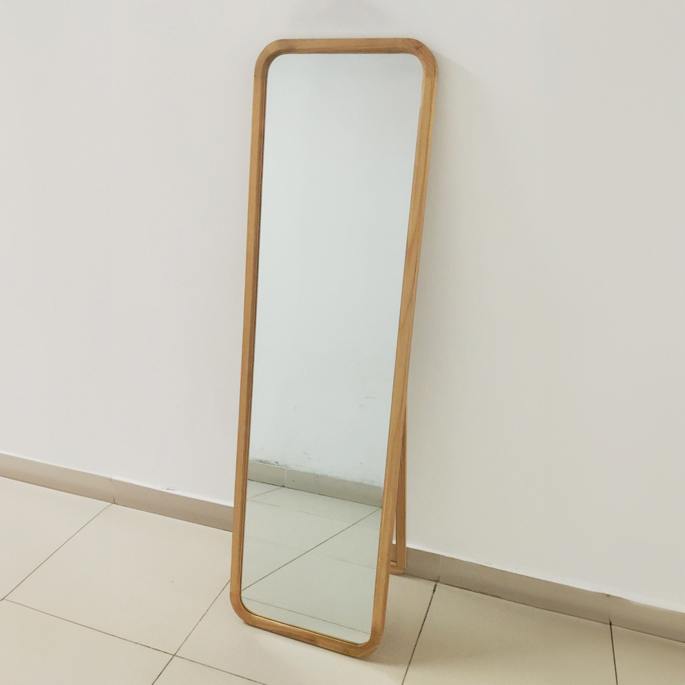 Living and Home Natural Pine Wall or Floor Mount Full Length Mirror 155 x 45cm Image 2