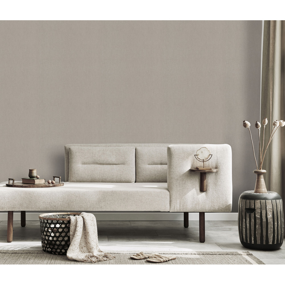 Erismann Opus Dolce Luxury Woven Plain Taupe Wallpaper Image 3