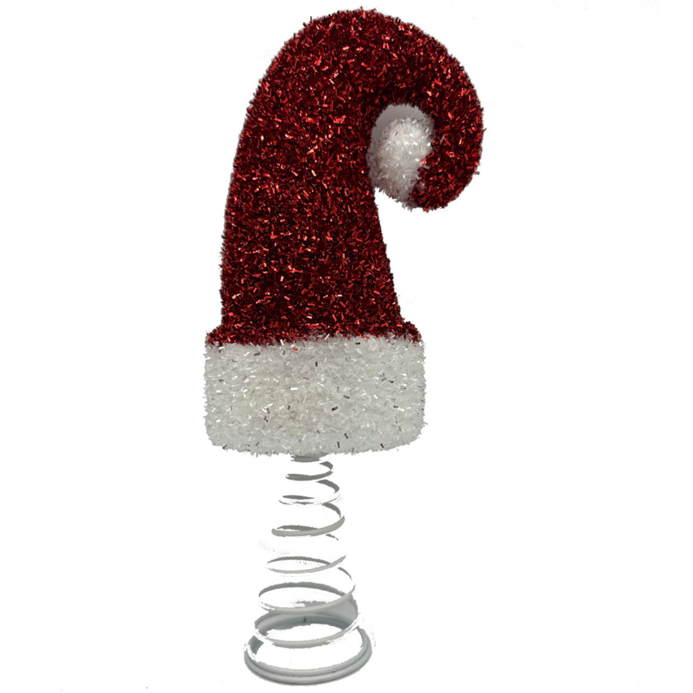 Santa Hat Tree TopperRed and White Image 1