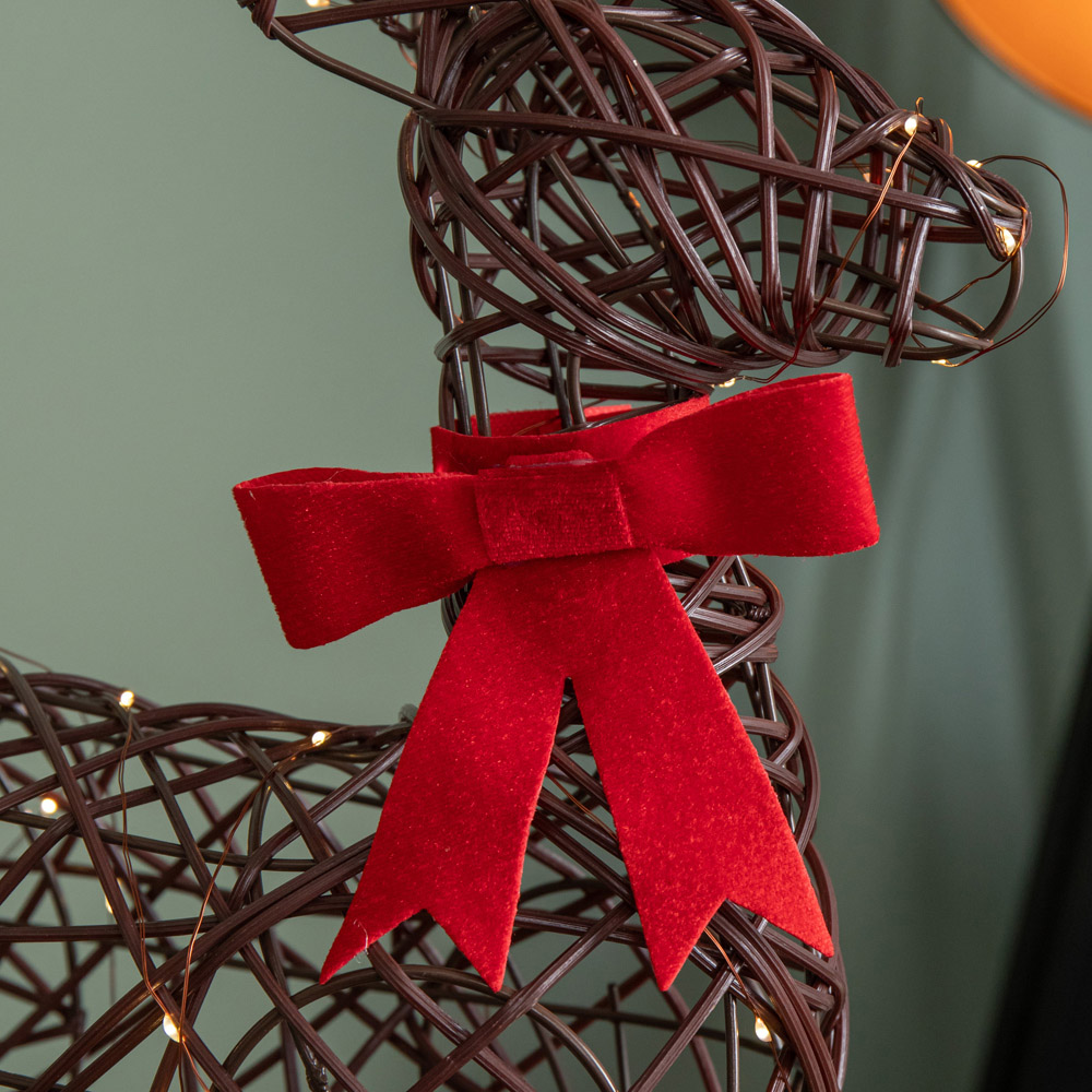 Samuel Alexander Warm White LED Light Up Standing Reindeer with Red Bow Christmas Decoration 60cm Image 4