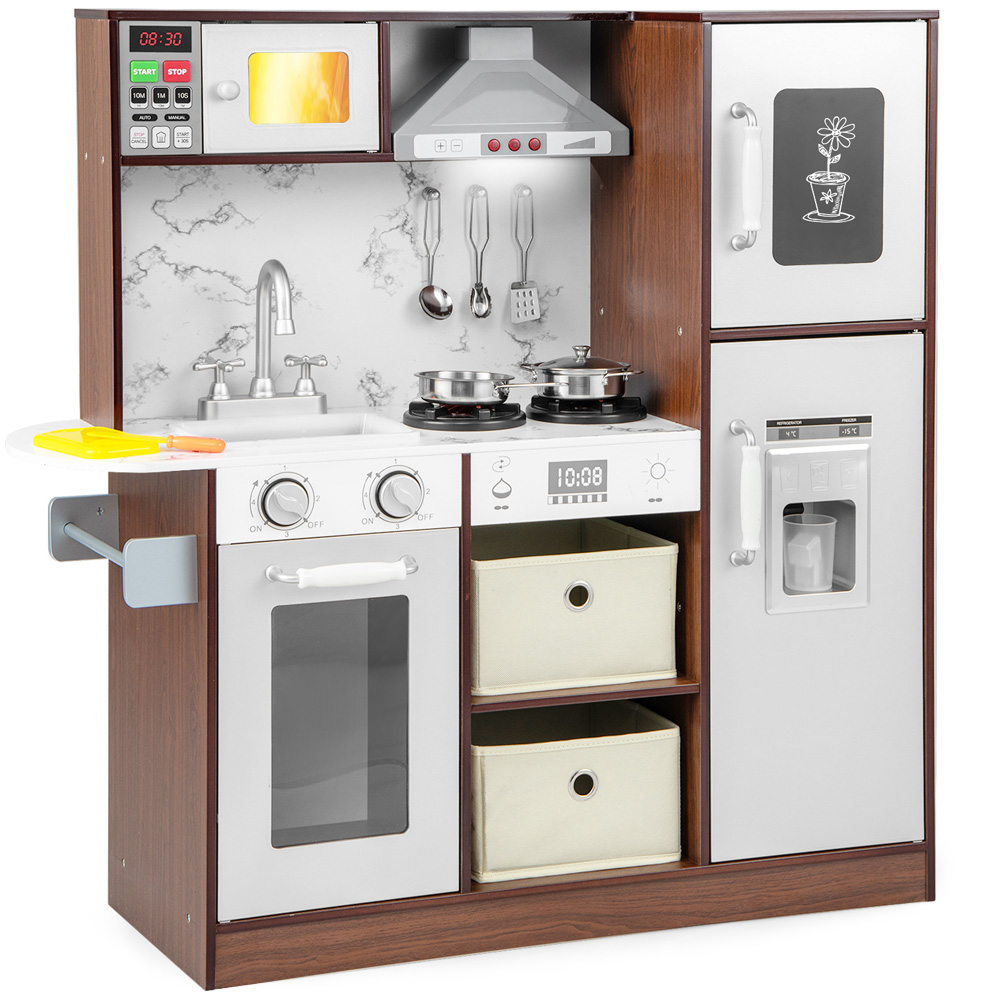 Costway Kids Coffee Kitchen Play Set with Lights Image 1