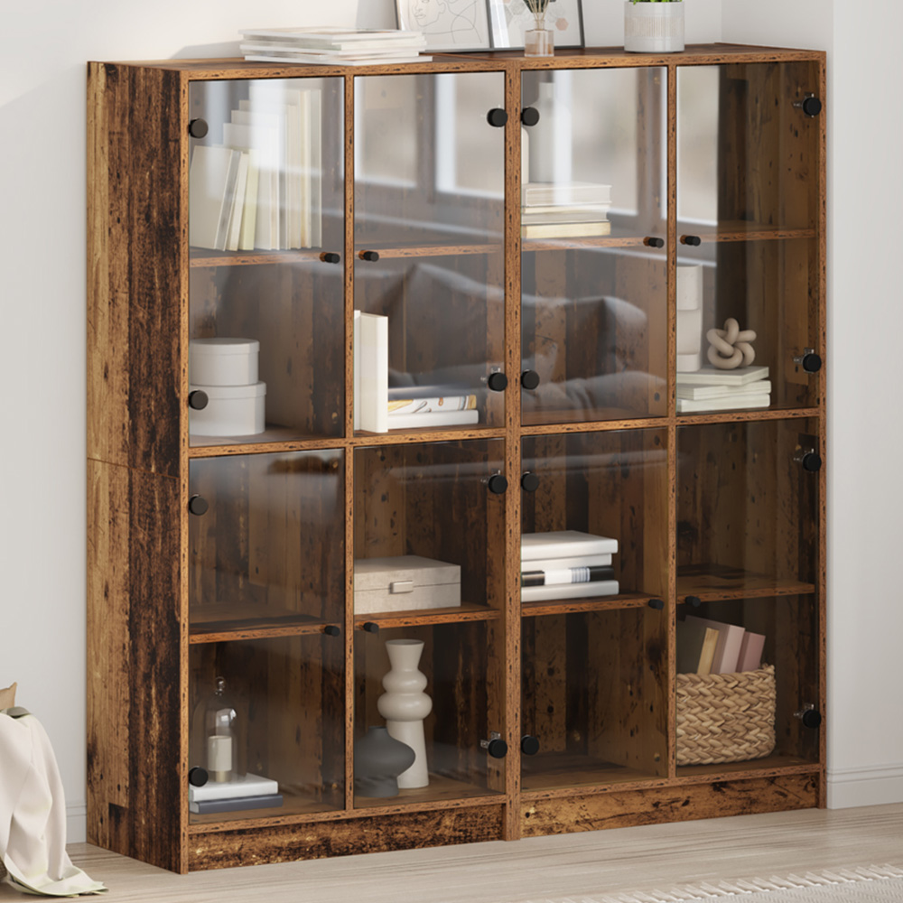 vidaXL 8 Glass Door Old Wood Sideboard Image 1