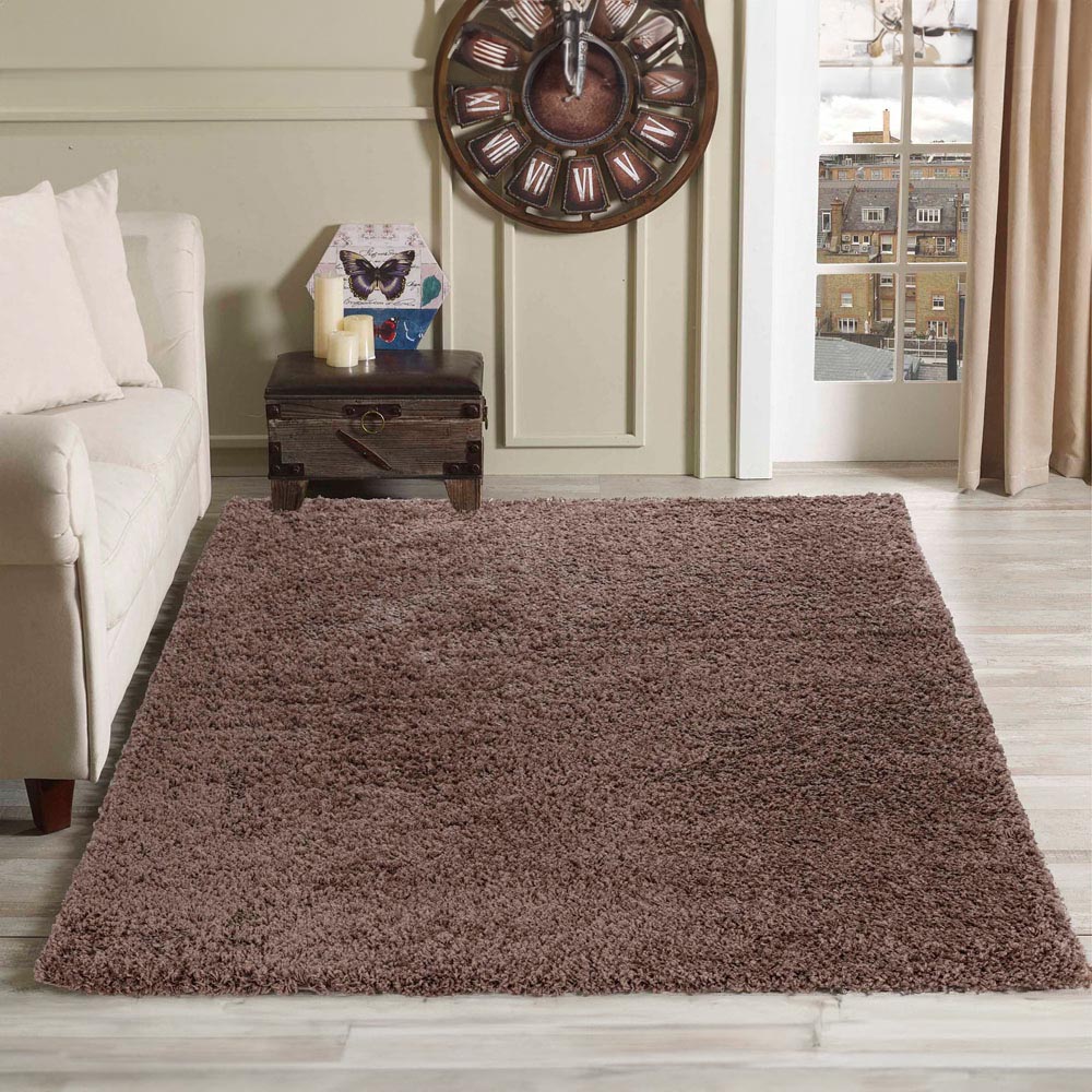 Desire Rugs Oxford Dark Beige Plain Shaggy Rug 120 x 170cm Image 2