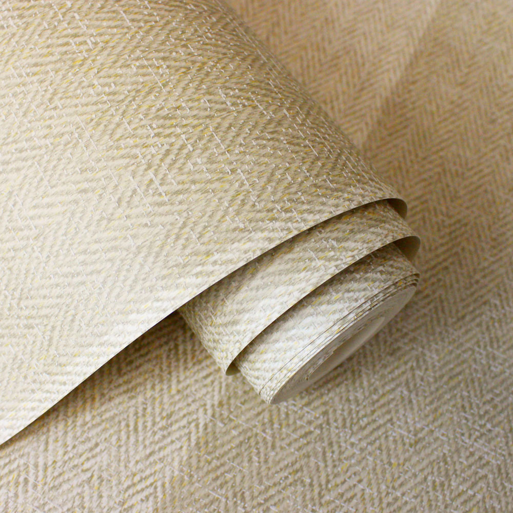 Crown Harris Stripe Natural Wallpaper Image 3