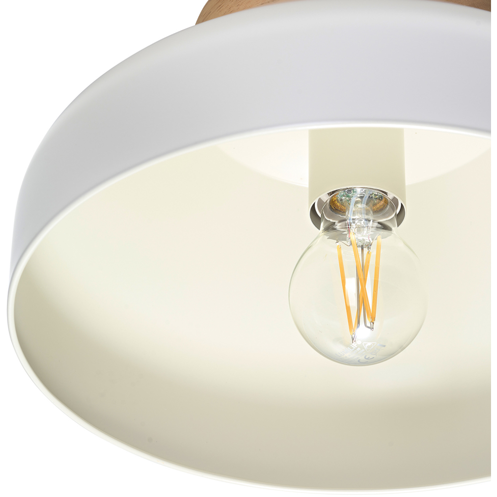 Happy Homewares Muted Dove Grey Contemporary Scandinavian Designed Semi-Flush Ceiling Light Image 4