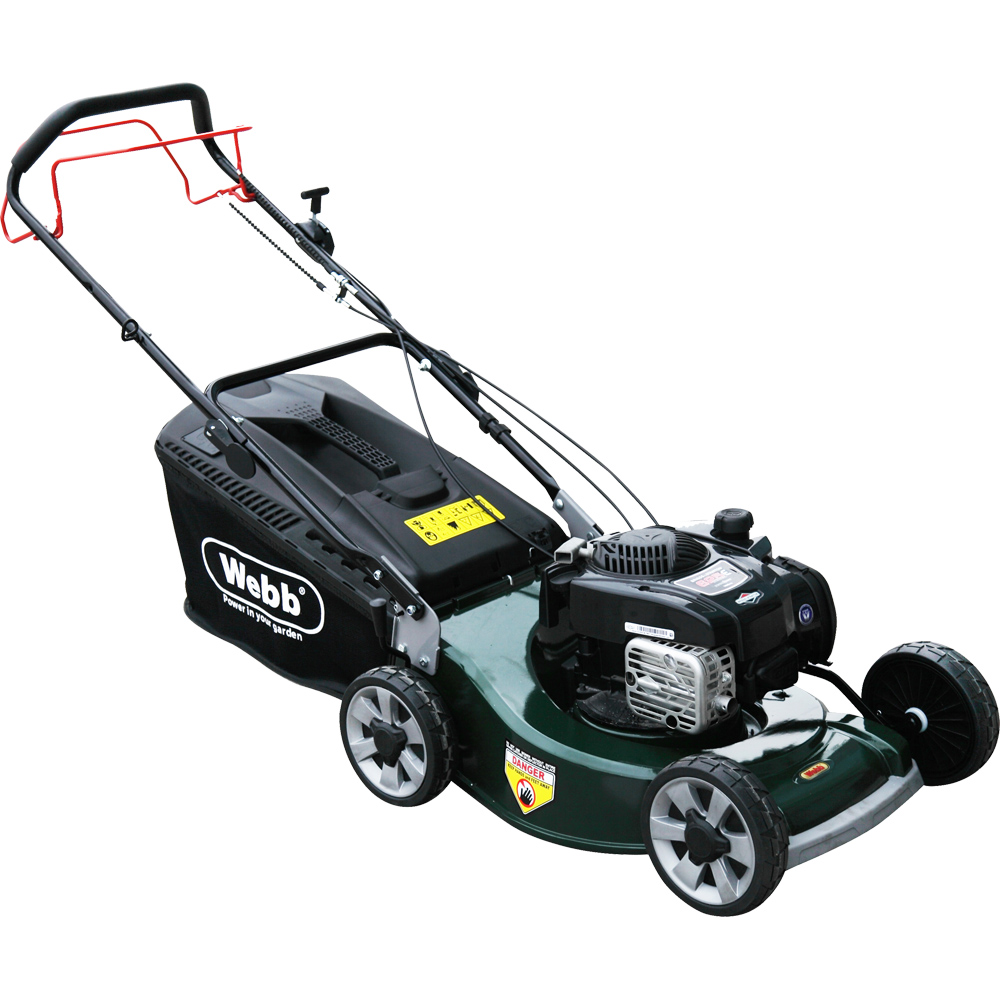 Webb 48cm Alloy Deck Disc Bladed Self Propelled Petrol Rotary Lawn Mower Image 1