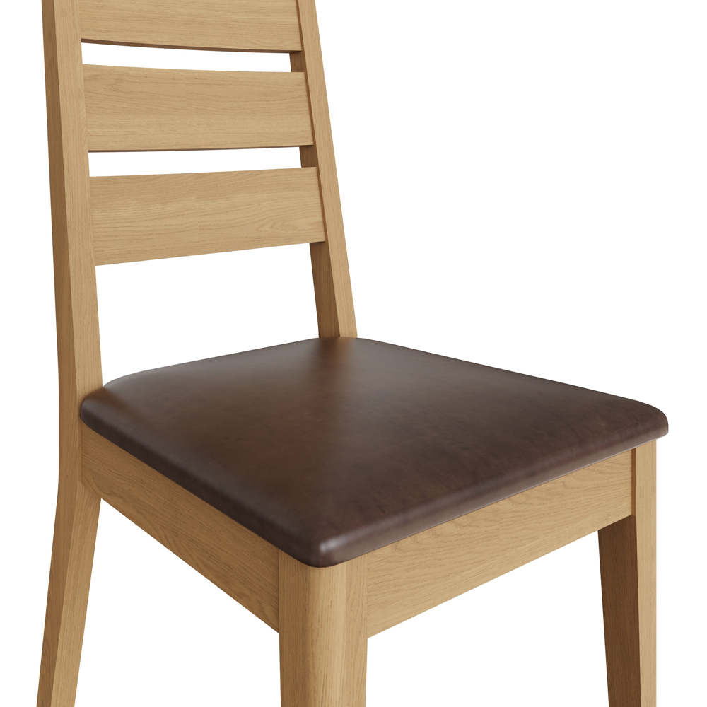 FWStyle Taberno Set of 2 Oak Dining Chairs Image 3