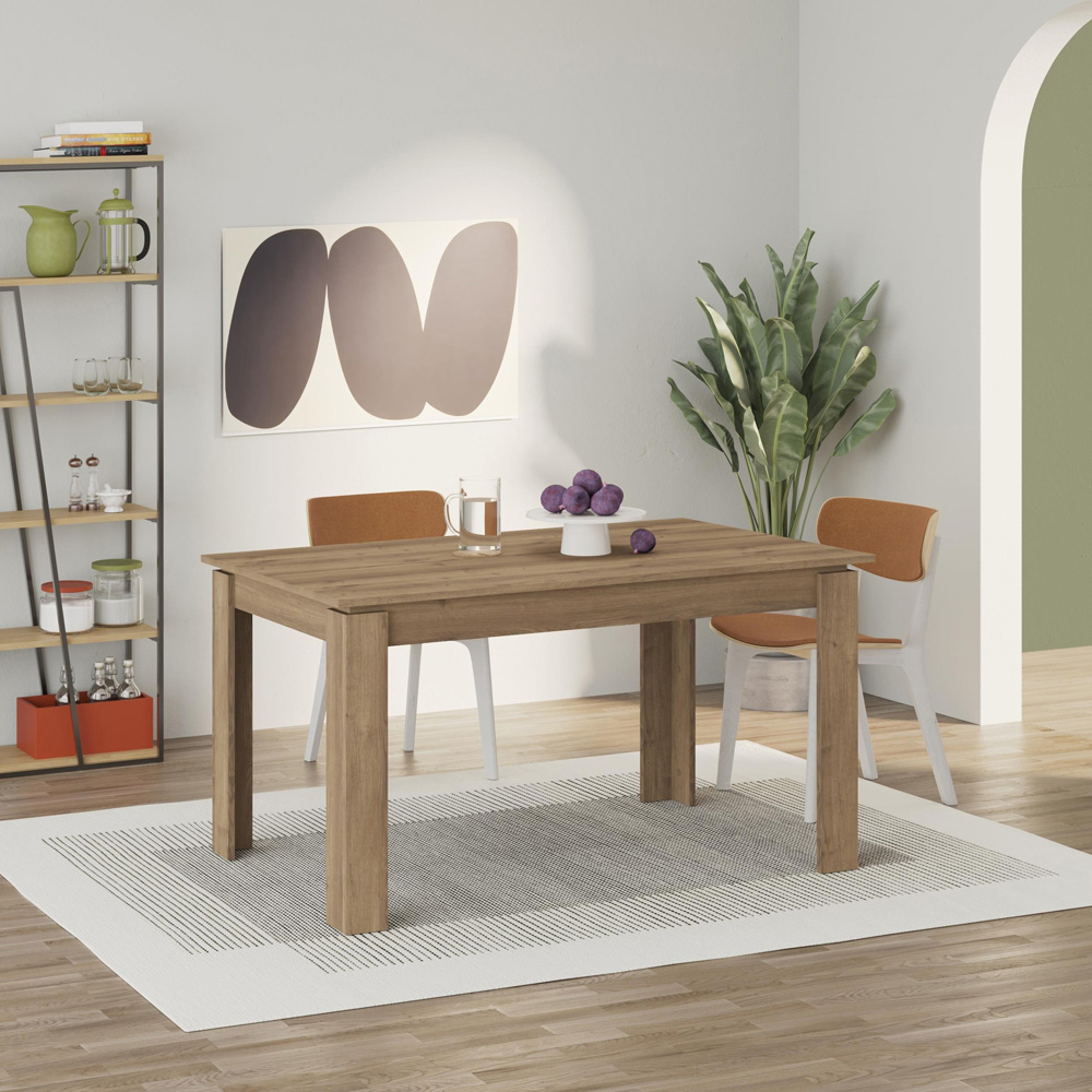 Decortie Tolmen 6 Seater Dark Oak Effect Dining Table Image 5