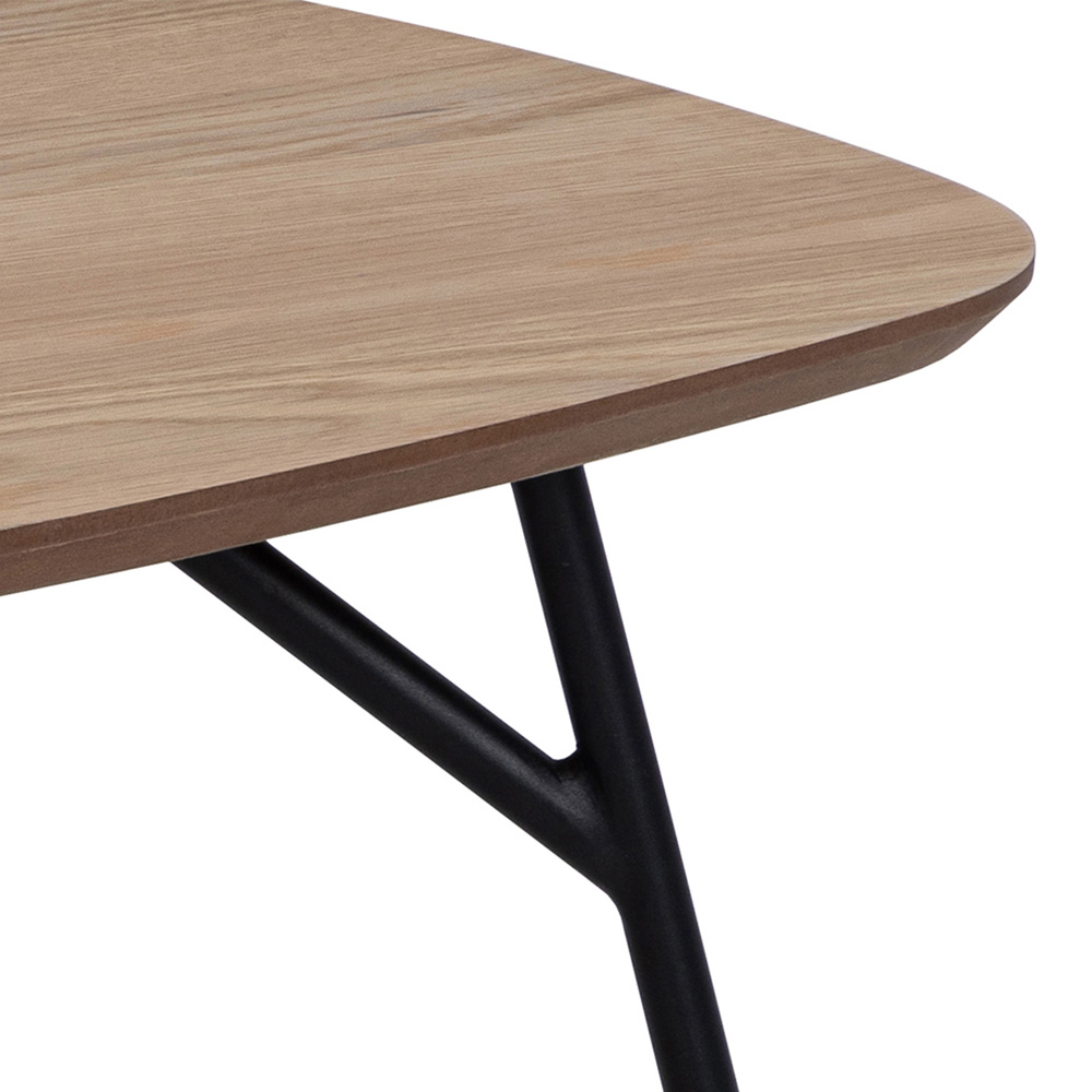 Florence Caracas Oak and Matt Black Rectangular Coffee Table Image 6