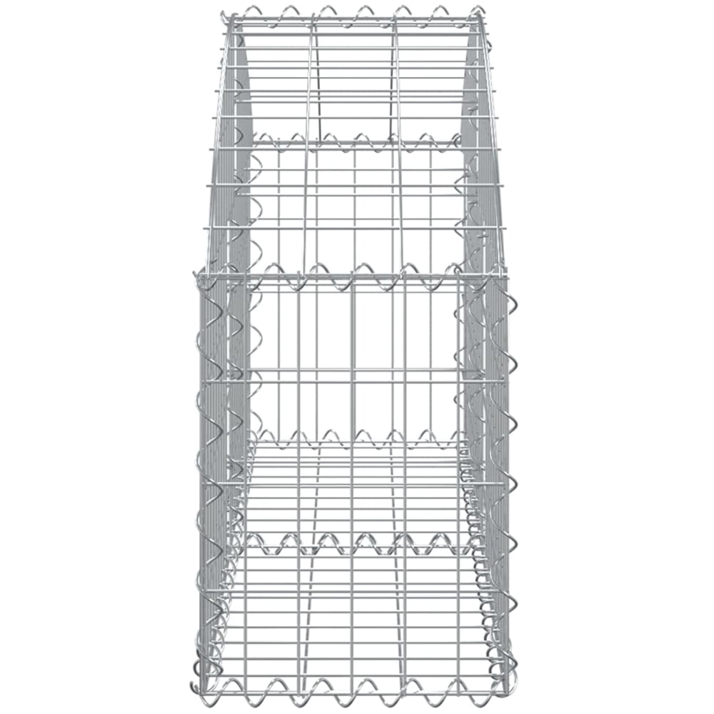 vidaXL Silver Galvanised Iron Arched Gabion Basket 40/60 x 30 x 100cm Image 3