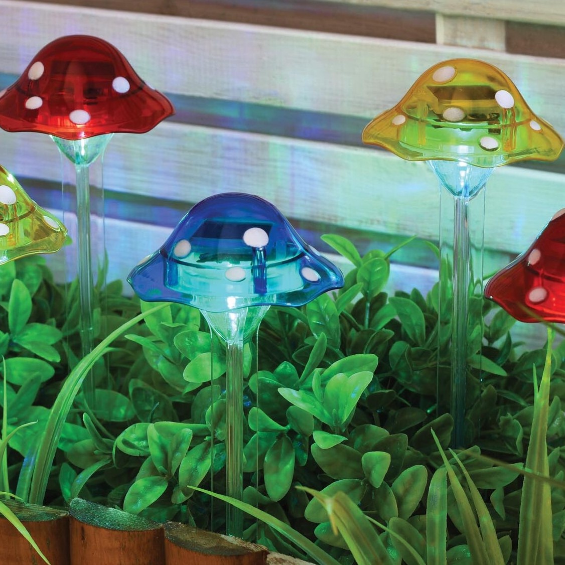 Pack of 10 Solar Mushroom Stake Light Image 1