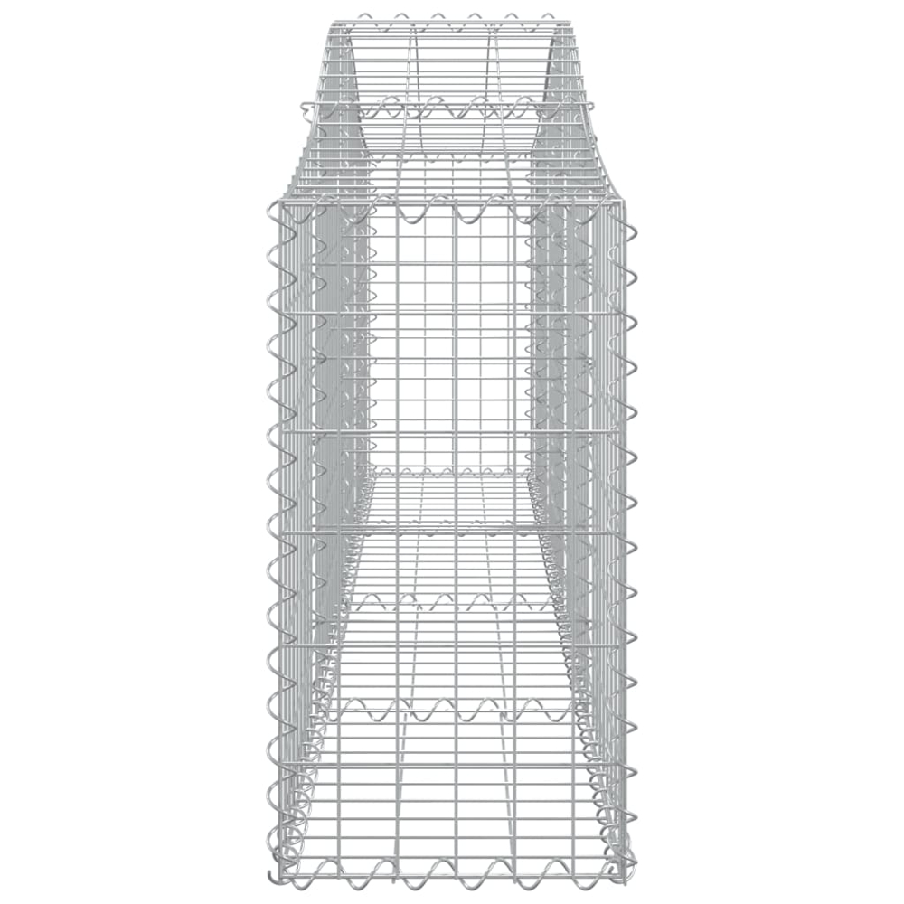 vidaXL Silver Galvanised Iron Arched Gabion Basket 200 x 30 x 60/80cm 15 Pack Image 3