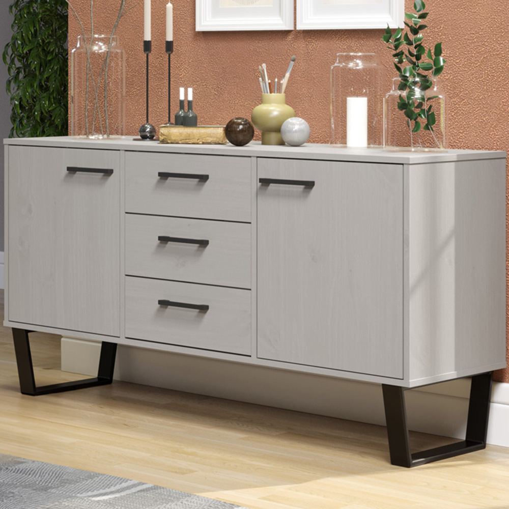 Texas 2 Door 3 Drawer Grey Medium Sideboard Image 1