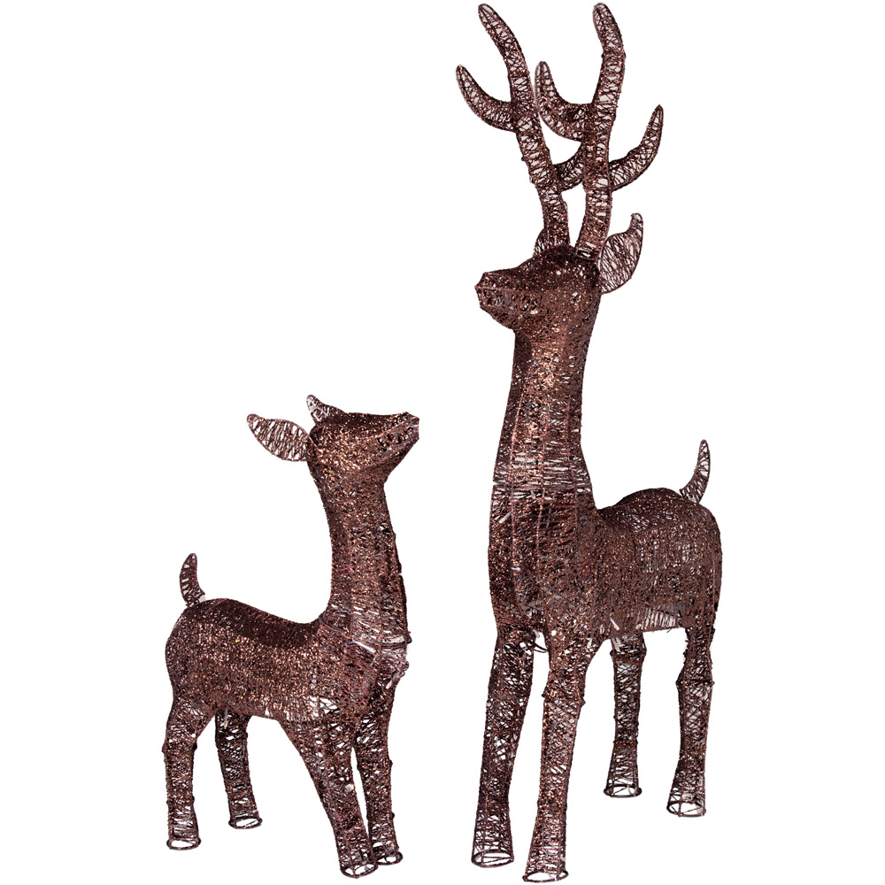 Charles Bentley Multicolour LED Pair of Deer Decoration Image 1