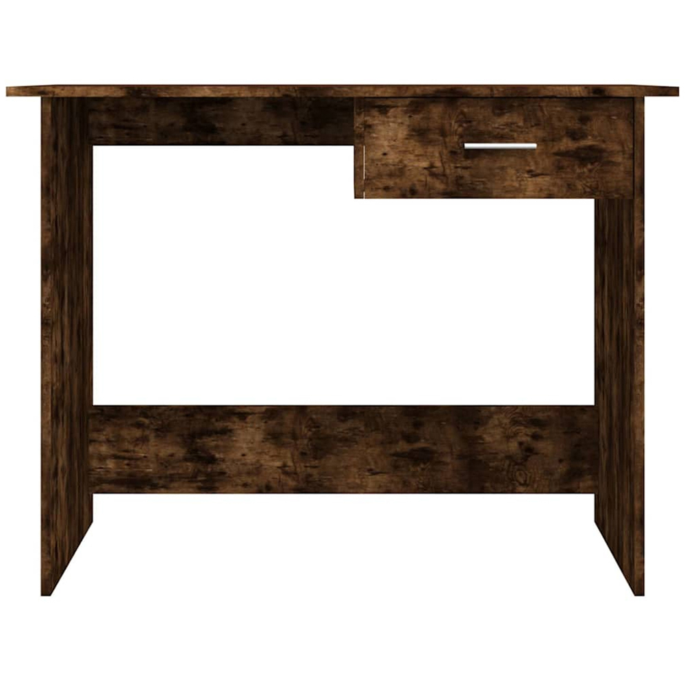 vidaXL Single Drawer Computer Desk Smoked Oak Image 4