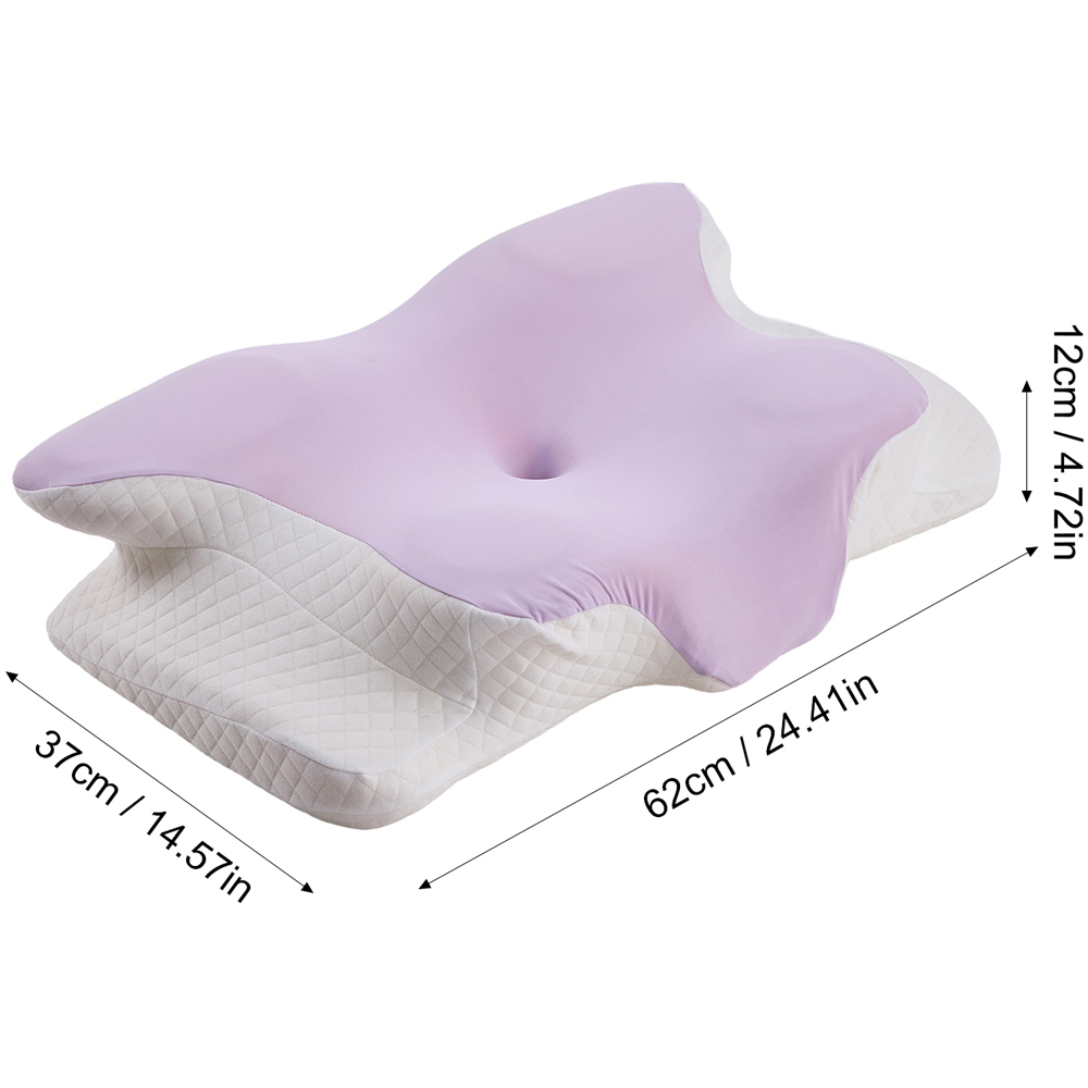 Living and Home Purple and White Butterfly Memory Foam Pillow 62 x 37cm Image 8