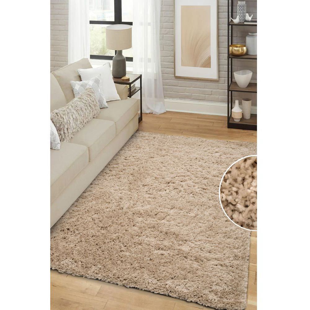 Homemaker Jazz Light Natural Shaggy Rug 80 x 150cm Image 4