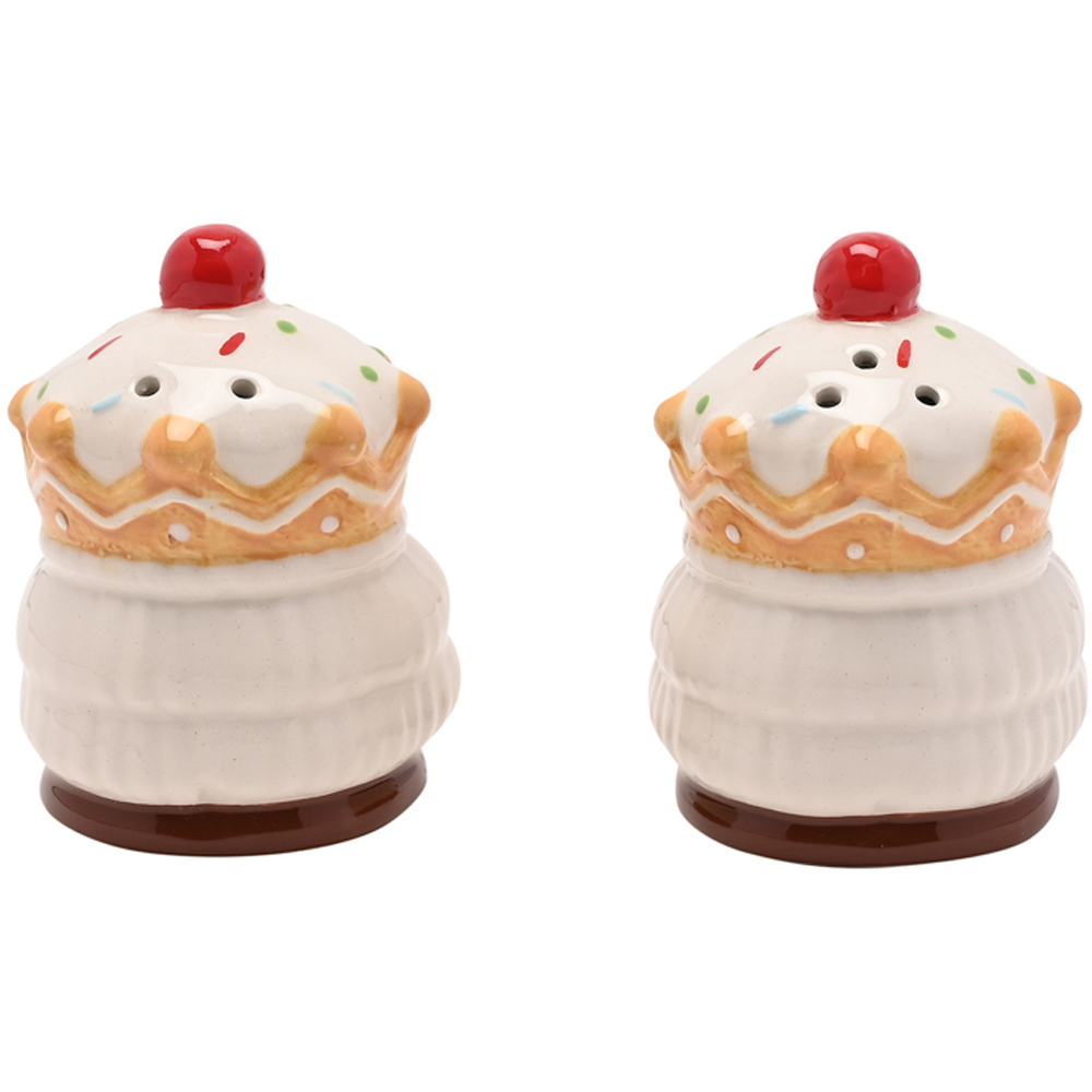 The Seasonal Gift Co. Santa & Friends 2 Piece Gingerbread Nutcracker Ceramic Shakers Set Image 3
