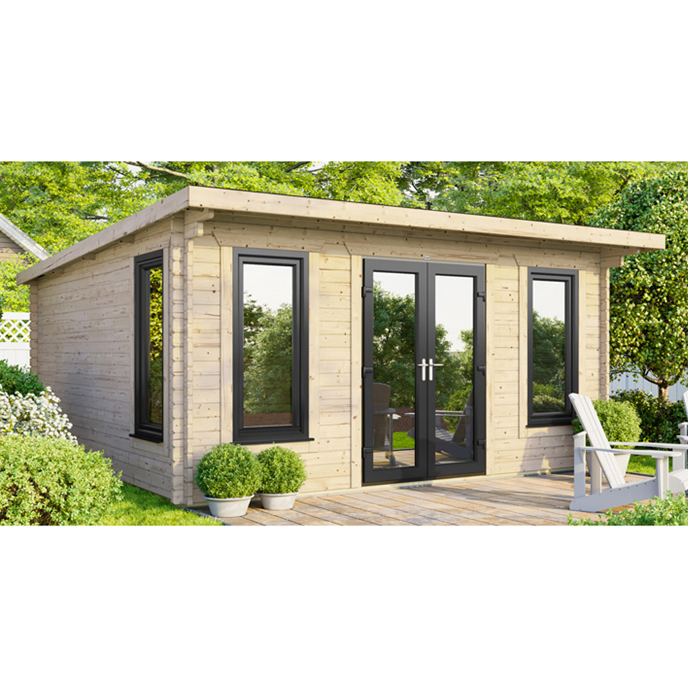 Power Sheds 16 x 14ft Centre Double Door Pent Log Cabin Image 3