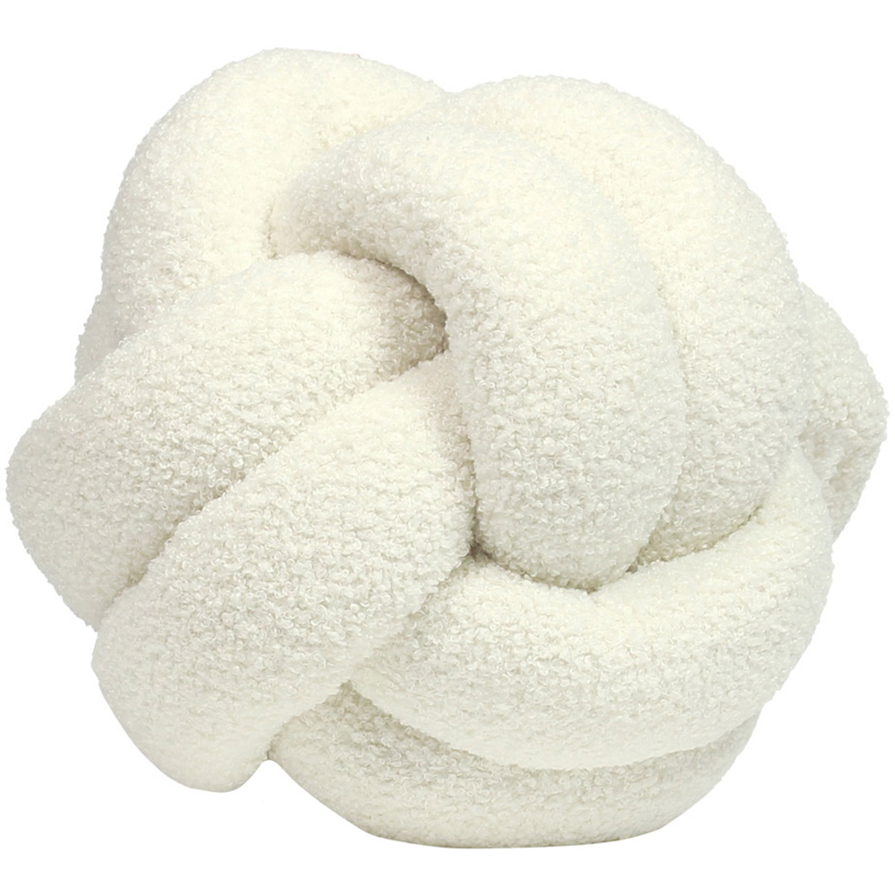 furn. Boucle Ecru Knot Fleece Cushion Image 1