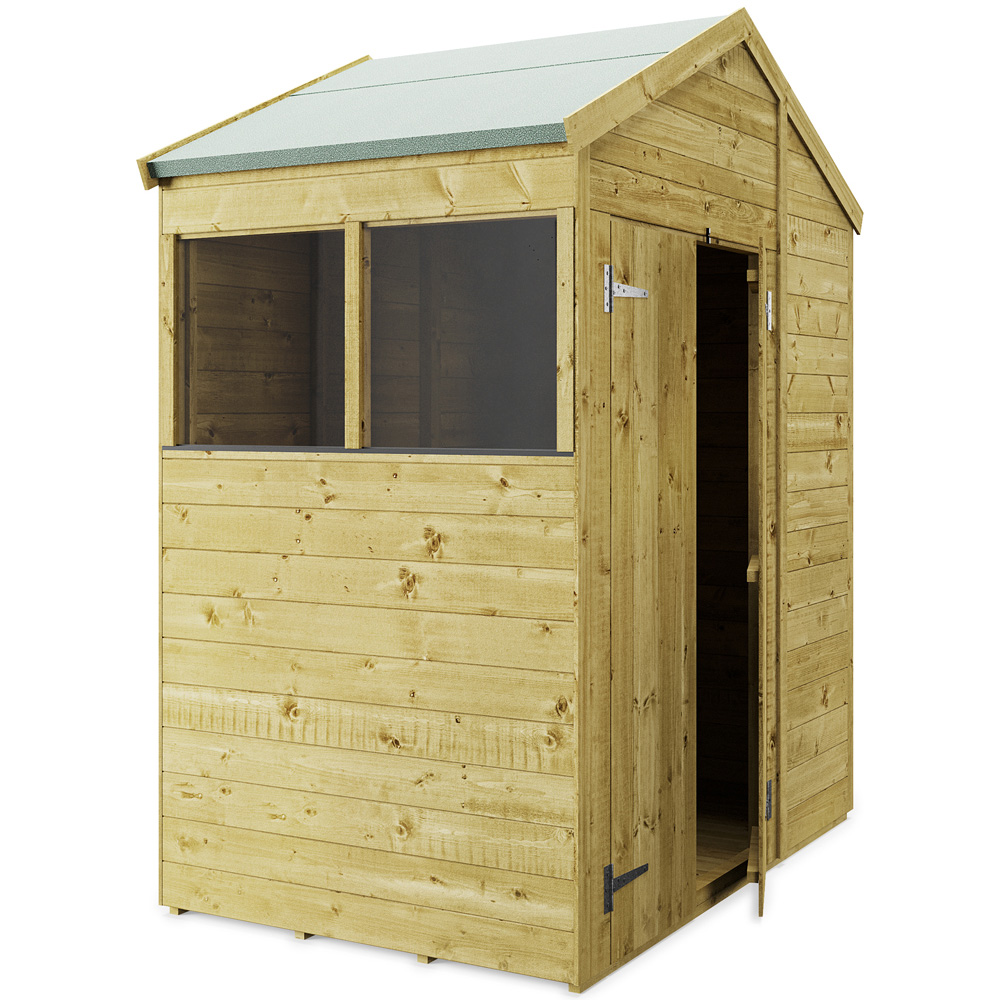StoreMore 4 x 6ft Double Door Tongue and Groove Apex Shed with Window Image 2