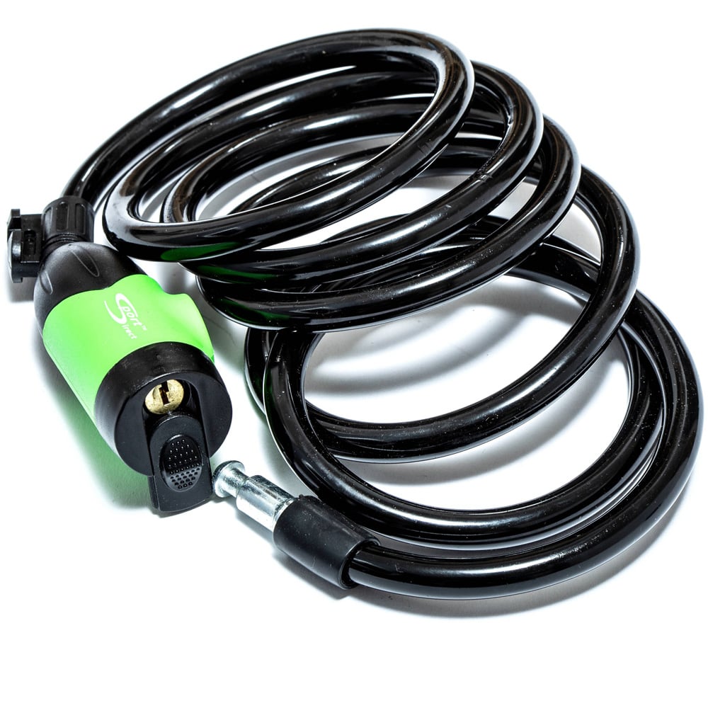 Sport Direct LED Steel Cable Bike Auto Lock with Bracket 10mm x 185cm Image 2