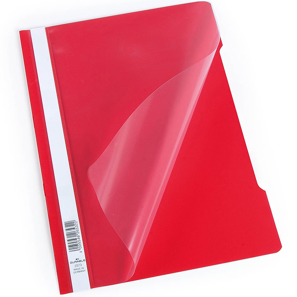 Durable A4 Red Clear View Document Report File Folder 25 Pack Image 2