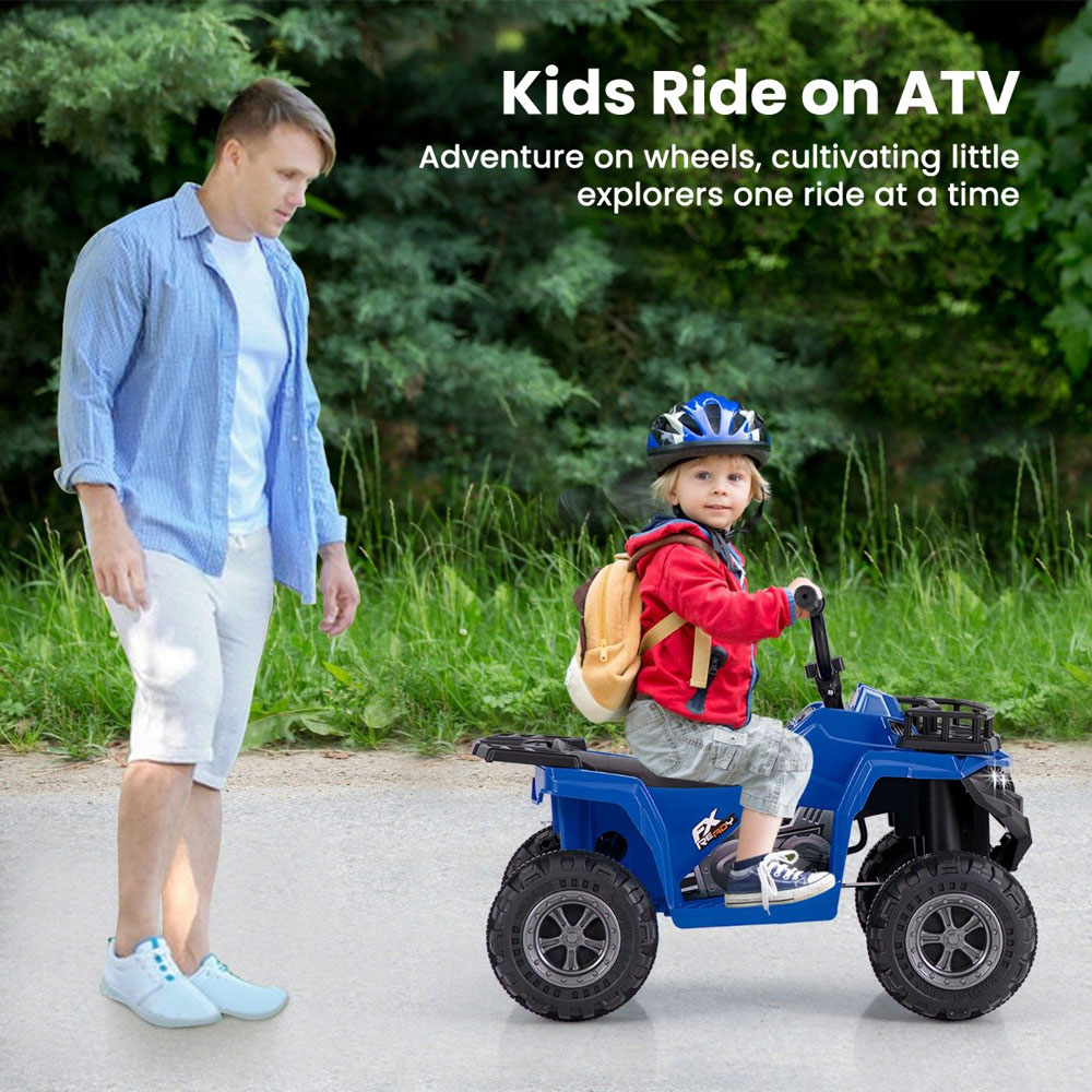 Costway Kids Navy Ride On Quad Car with One Button Start and Tread Tyres 6V Image 6