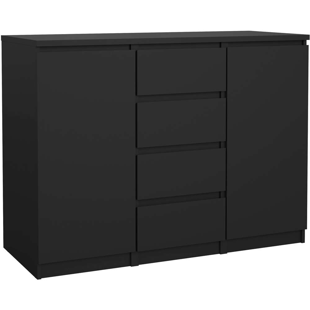 Florence 2 Door 4 Drawer Black Matt Sideboard Image 2