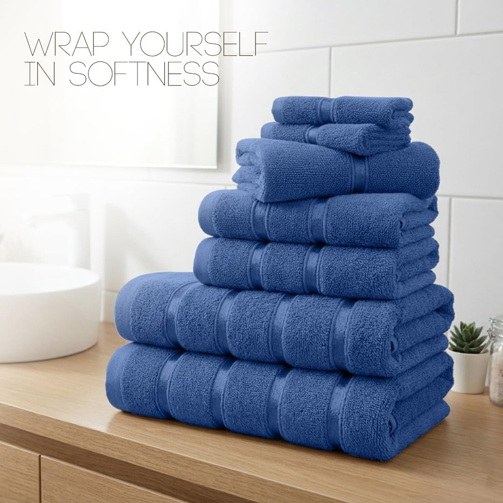 Smart Living Boston 8 Piece Royal Blue and Navy Towel Bale Set Image 8