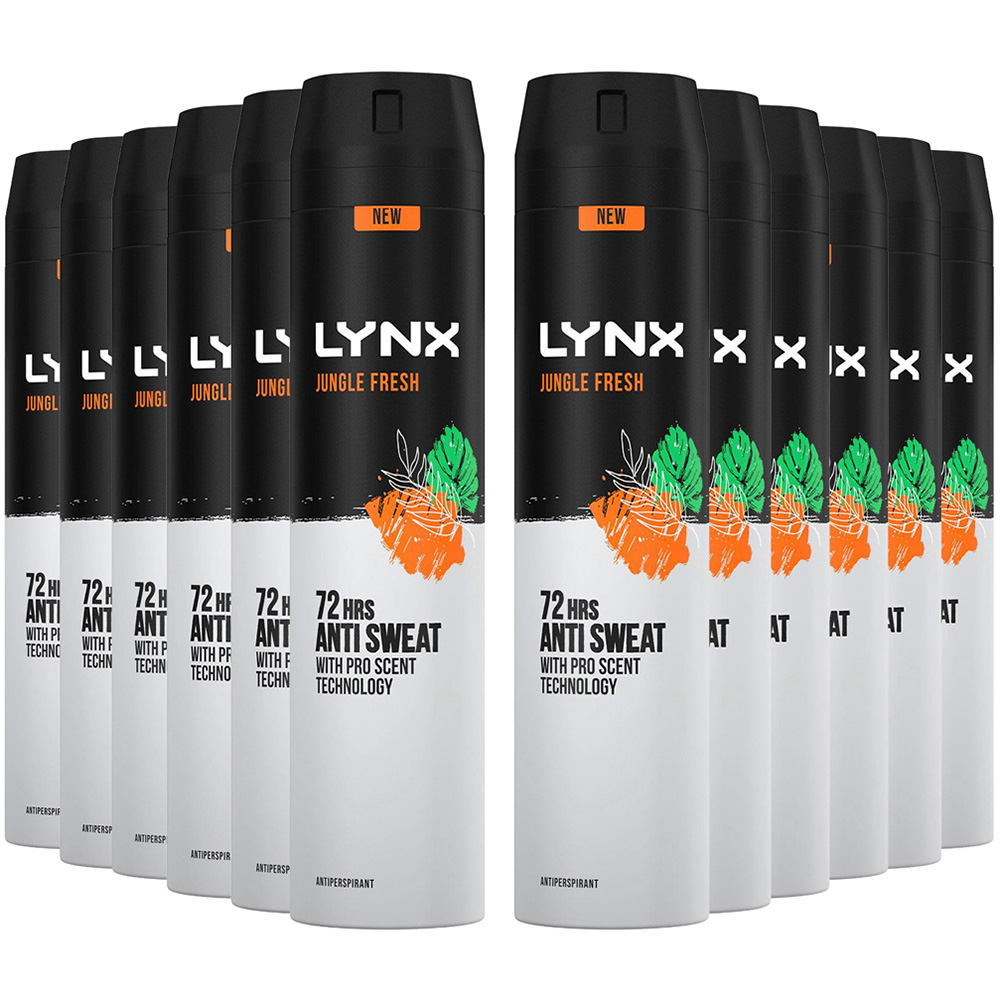 Lynx Jungle Fresh 72 HRS Anti-Sweat Anti-Perspirant Body Spray 250ml 12 Pack Image 1