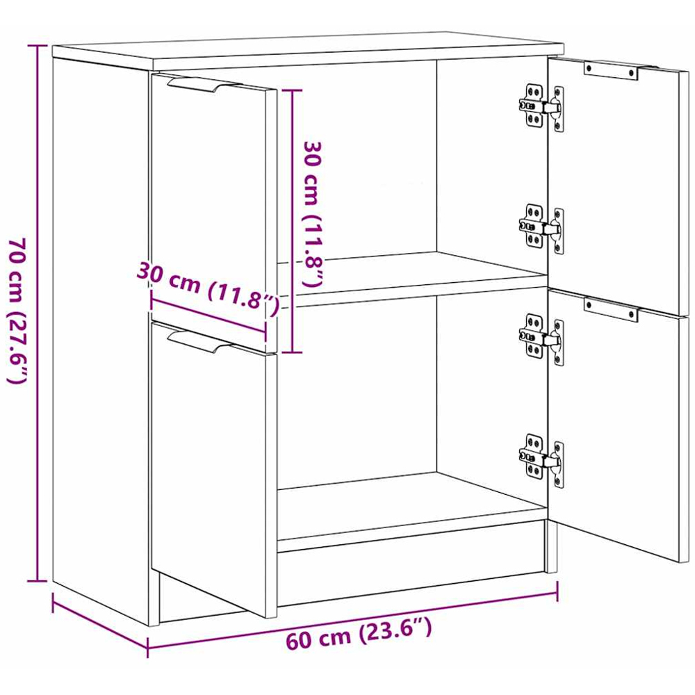 vidaXL 4 Door Artisan Oak Sideboard Image 9