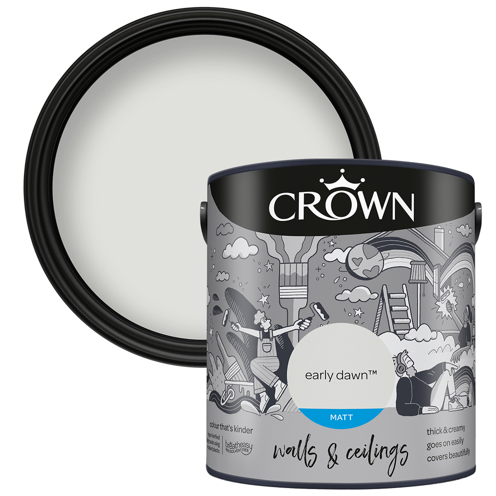 Crown Walls & Ceilings Early Dawn Matt Emulsion Paint 2.5L Image 1