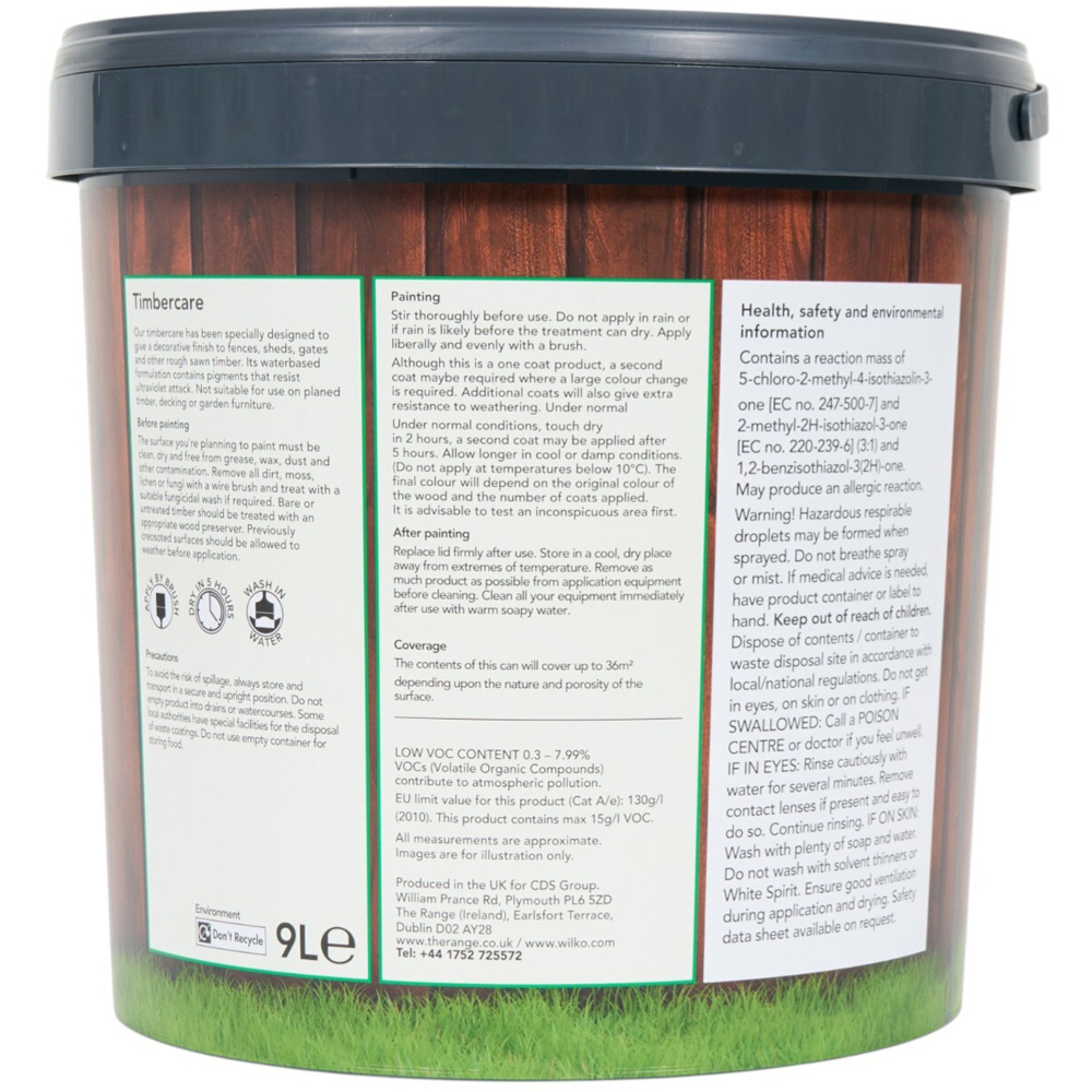 Wilko Timbercare Wood Paint Black 9L Image 5