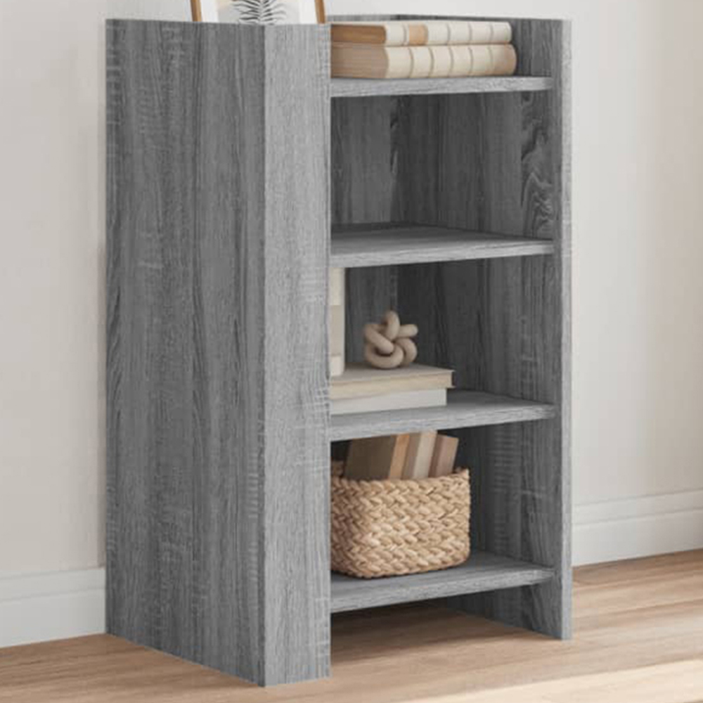 vidaXL 4 Shelf Grey Sonoma Wooden Sideboard Image 1