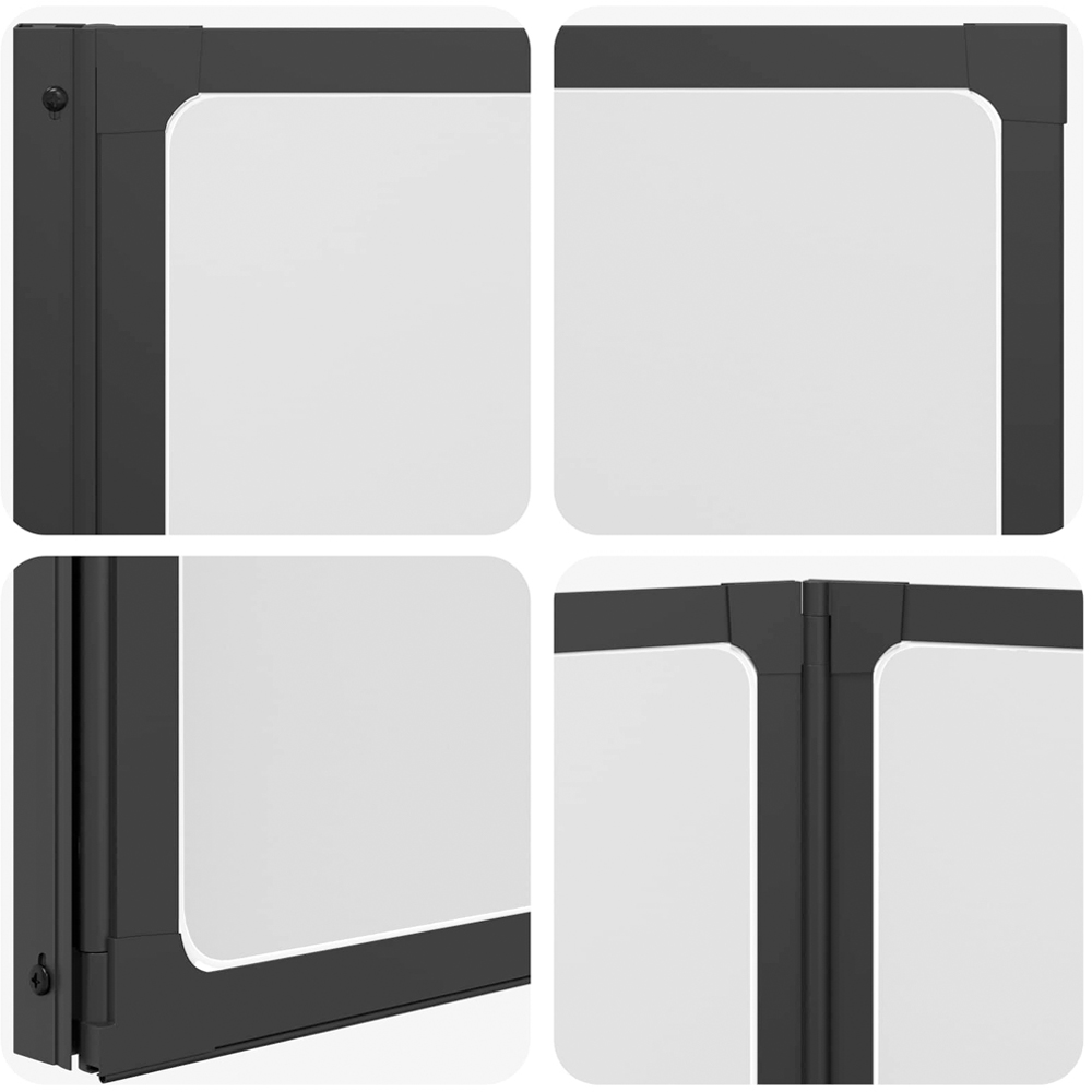vidaXL Black Bathroom Screen 117 x 2 x 120cm Image 9