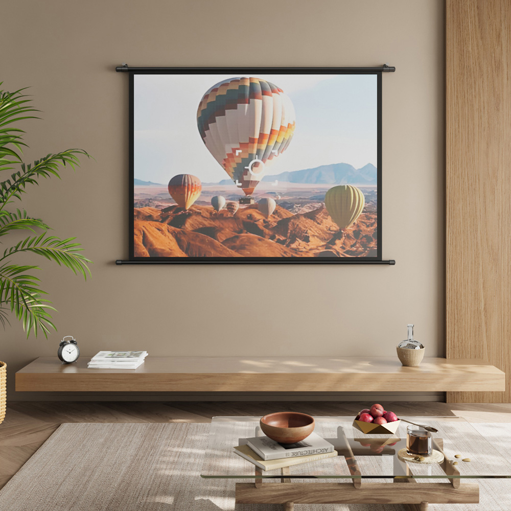 Living and Home 4:3 Manual Roll-Up Portable Projector Screen 60 inch Image 2