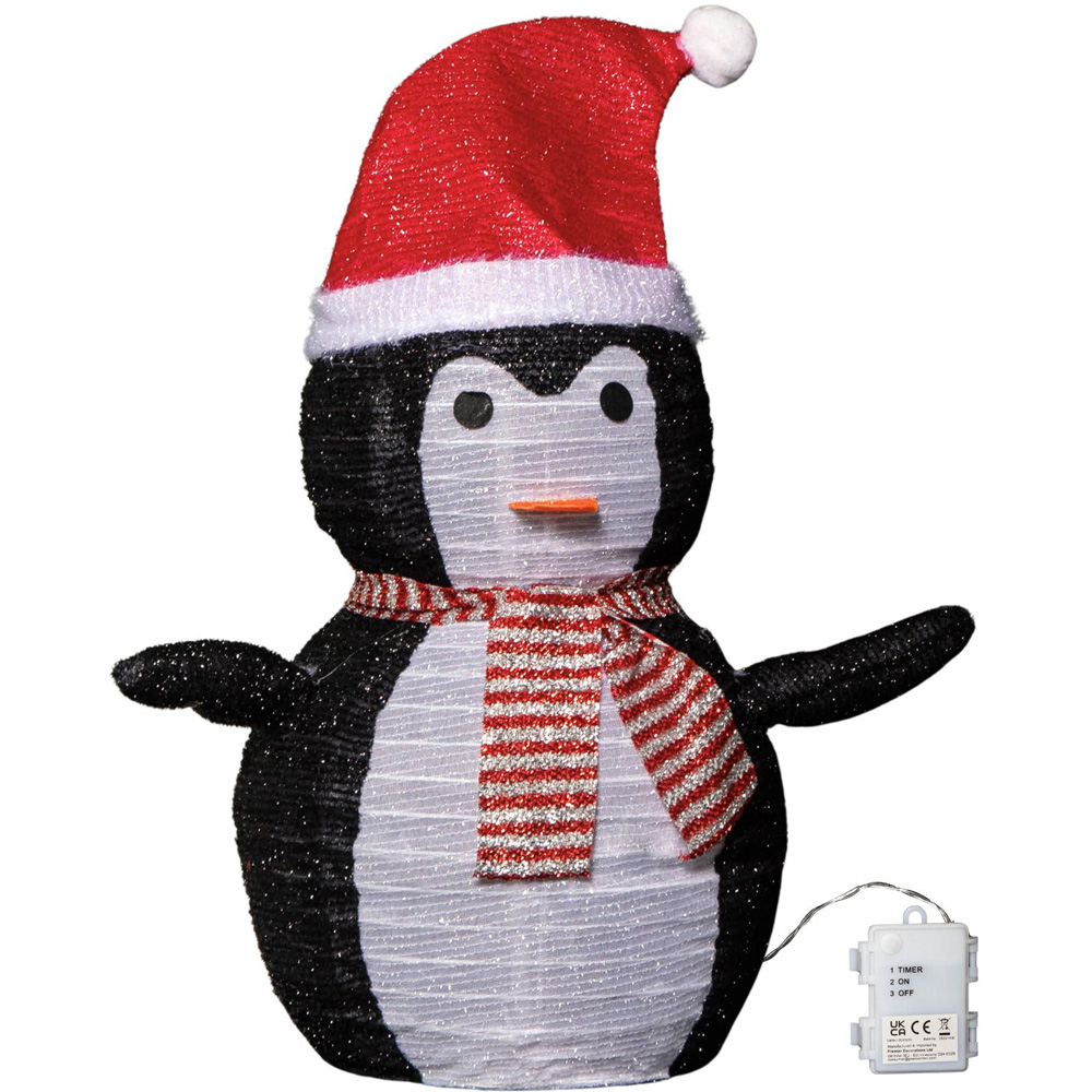 Samuel Alexander Penguin with Red Santa Hat Pop Up LED Christmas Decoration 70cm Image 1