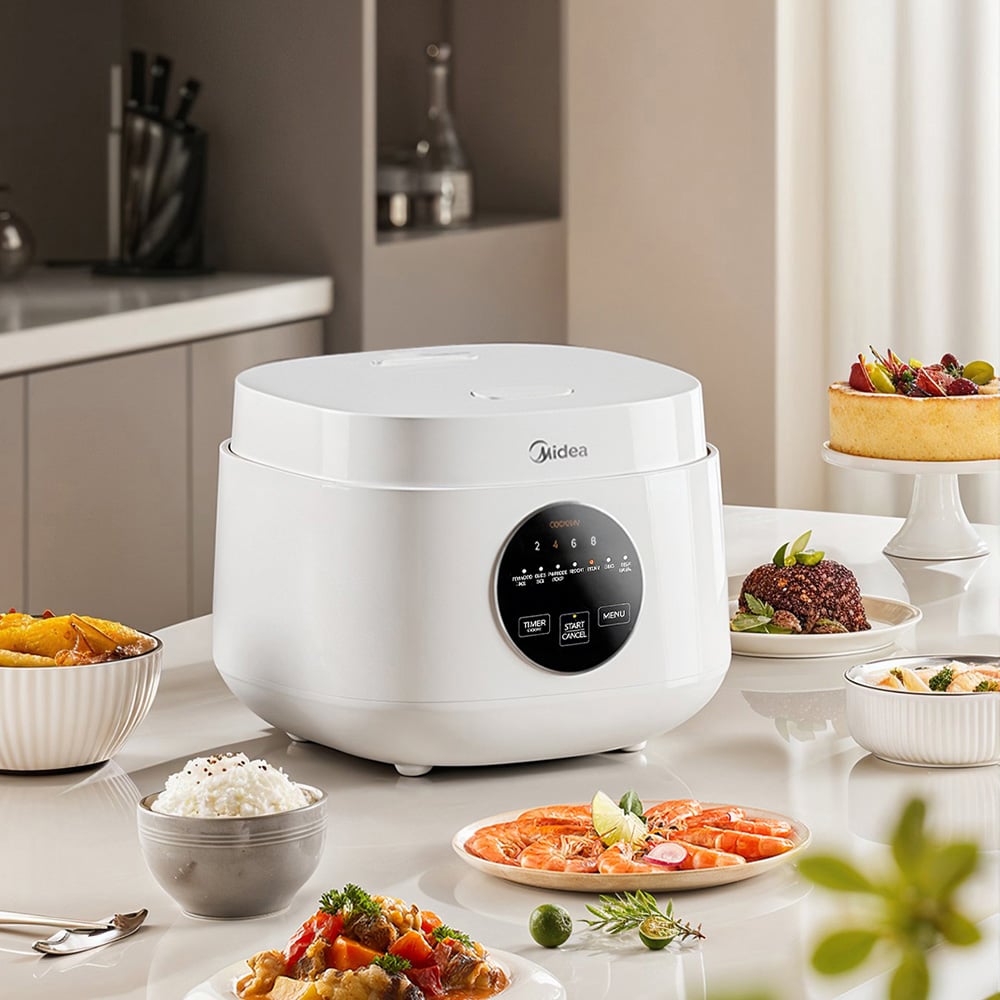 Midea AJ0876 White Multifunctional Mini Rice Cooker 600W Image 3
