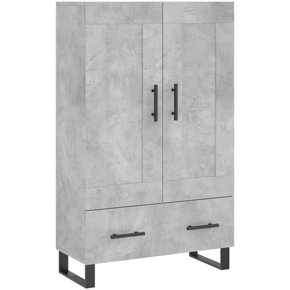 vidaXL 2 Door Single Drawer Concrete Grey Highboard Image 2
