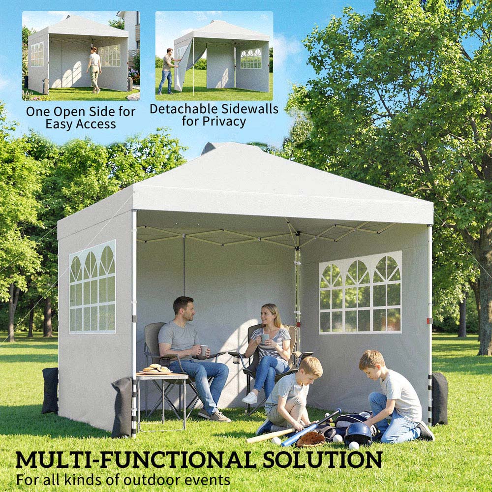 Outsunny 3 x 3m White Pop Up Canopy Adjustable Gazebo Image 3