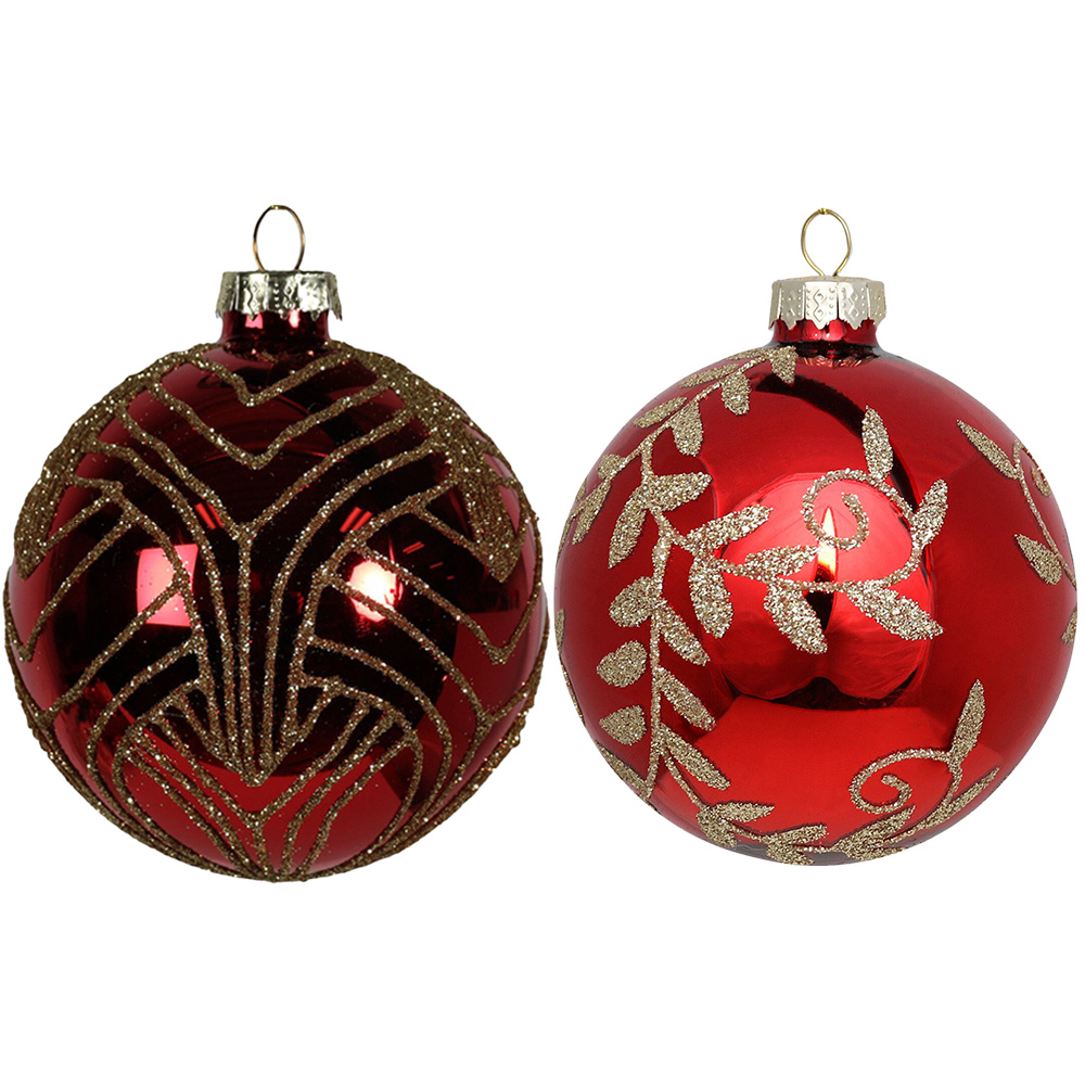 Shiny Glitter Bauble - Red Image 1
