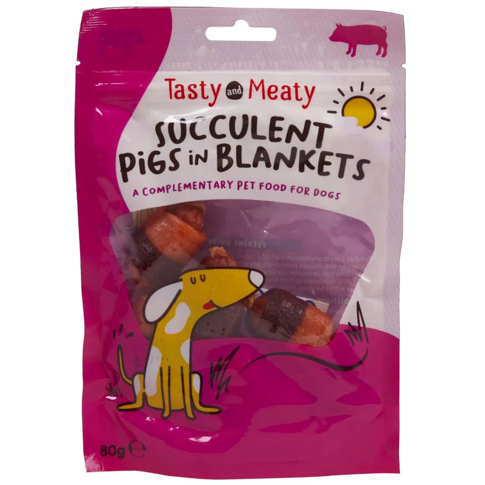 Tasty & Meaty Delicious Pigs In Blankets Dog Treat 80g 16 Pack Image