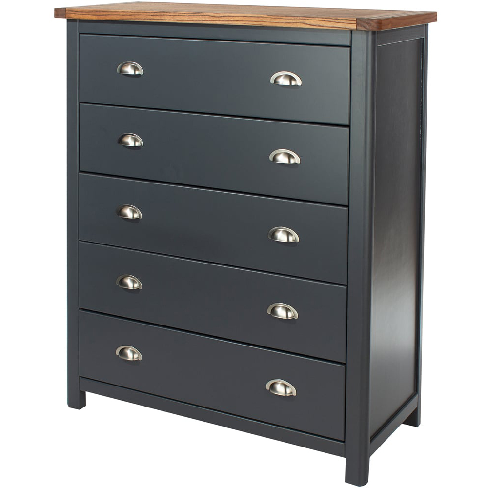 Core Products Dunkeld 5 Drawer Midnight Blue Chest of Drawers Image 2